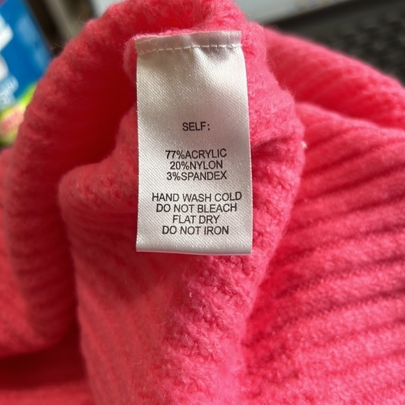 Anthropologie Flat White New York Pink Turtleneck Ribbed Sweater Sz M - Picture 10 of 11